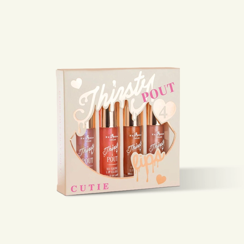 Lip gloss display box with product set